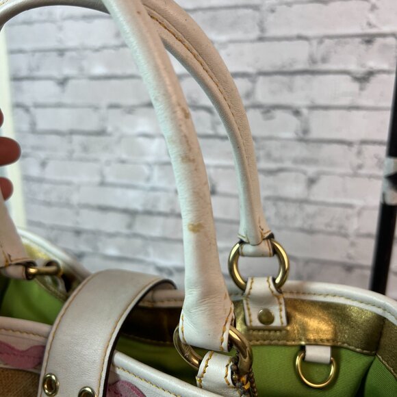 Rare Vintage Y2k Ladybug Coach Canvas Applique White Leather with Ladybug 4439 - Picture 4 of 7